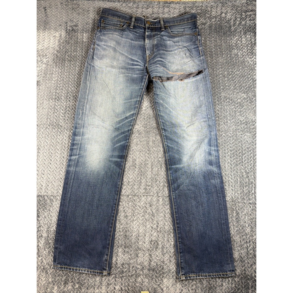 Levi's 504 Jeans Men's 34x34 Regular Straight Leg Blue Medium Wash Denim Stretch